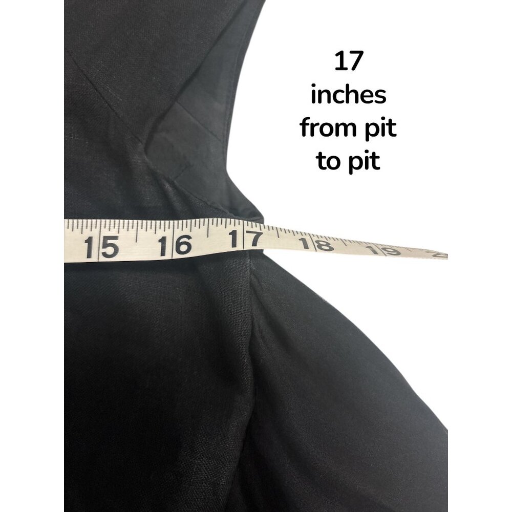 Elizabeth Wayman Black Silk Chiffon Midi Dress Tie Back USA Womens 2 - Picture 9 of 13